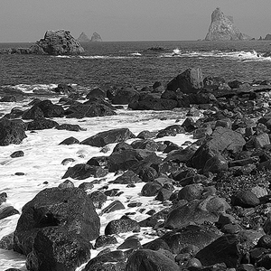 Shore boulders